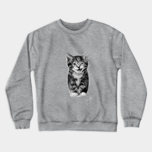 Kitten Rawr Drawing Crewneck Sweatshirt by artofbagci